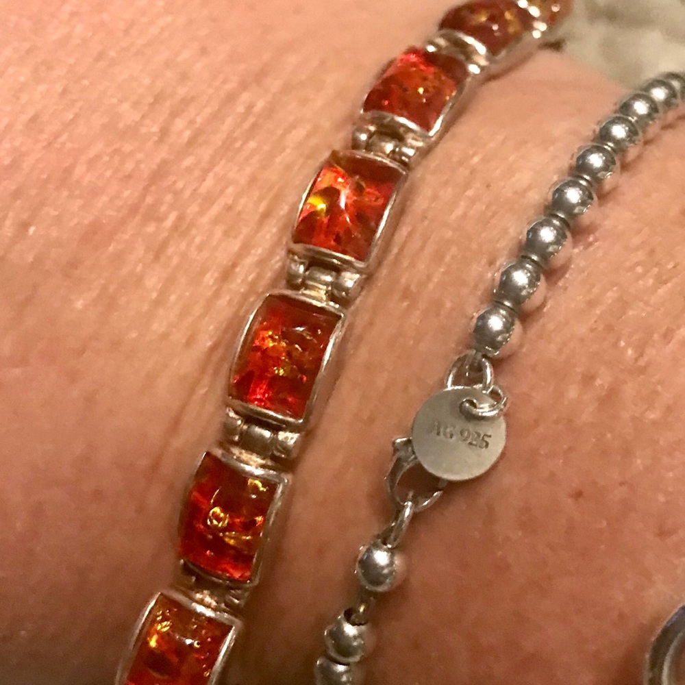 Beautiful Cherry Topaz Bracelet in Sterling Silver